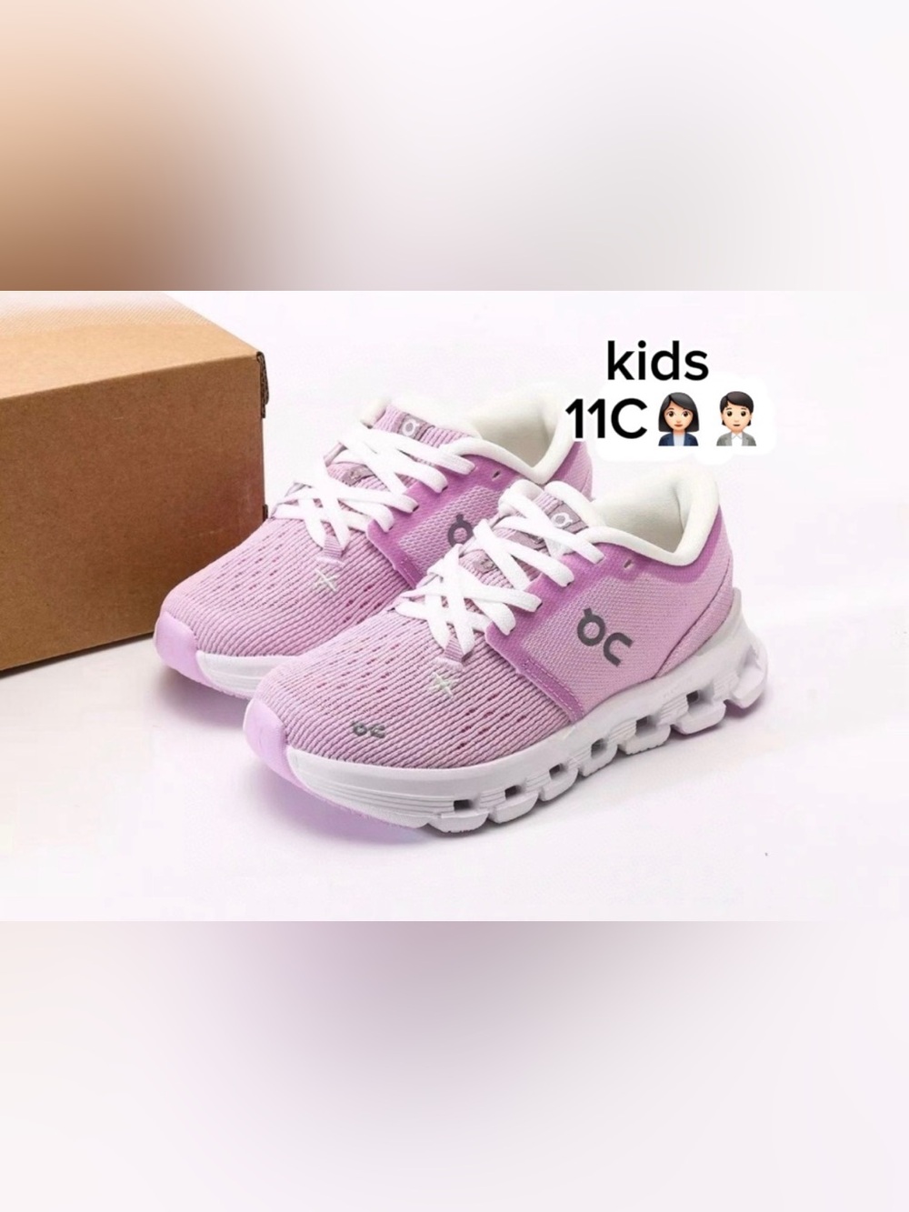 On Running Kids' Cloud X4 purple & white Running Shoes ideals brand wear(11C)